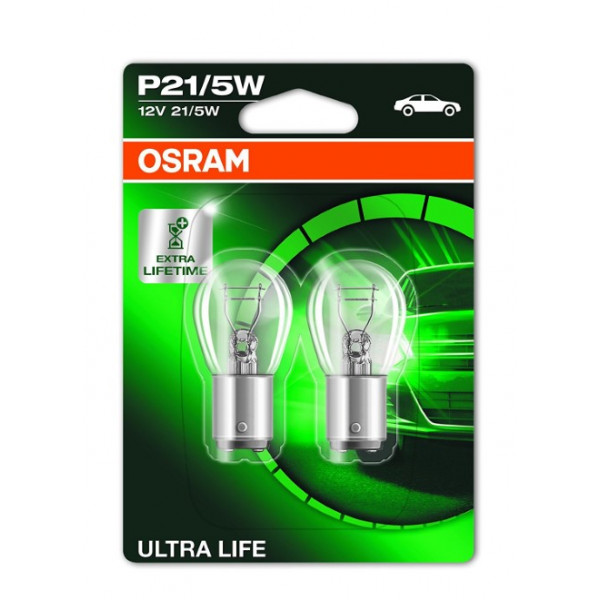 Osram 7528ULT-02B - Ultra Life Tail Light Bulb P21/5W (x2) - Car 