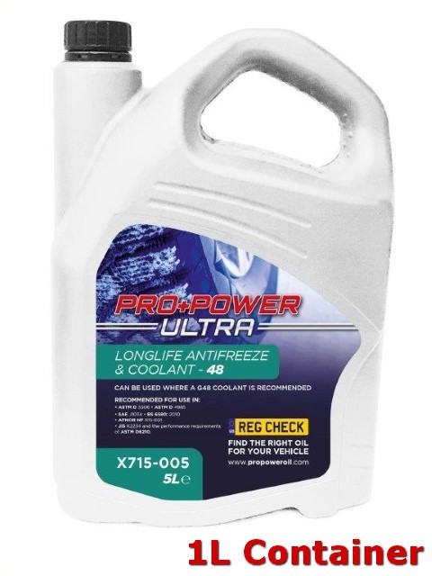 Pro Power Ultra X715-001 - Longlife Antifreeze & Coolant - 48 Can Be Used  Where A G48 Coolant Is Recommended 1L - Car Spares Distribution